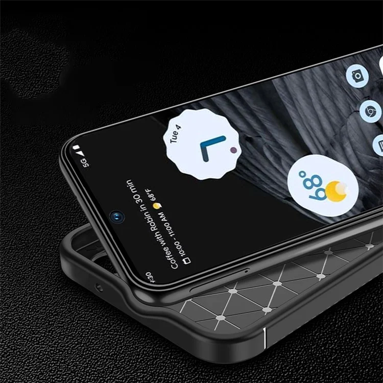 Pour Google Pixel 8a Case TPU Texture Fibre de Carbone Antichoc Housse de Téléphone