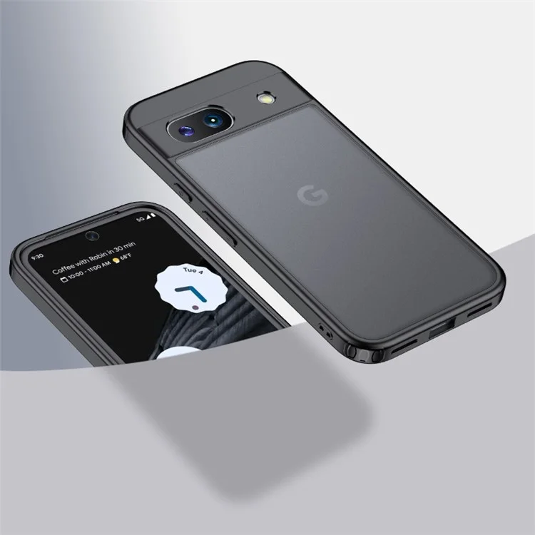 Pour Google Pixel 8a Case Hybrid Shockproof PC+TPU Phone Cover - Matte Black