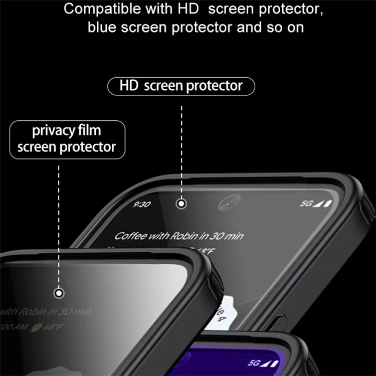 Pour Google Pixel 8a Case Hybrid Shockproof PC+TPU Phone Cover - Matte Black