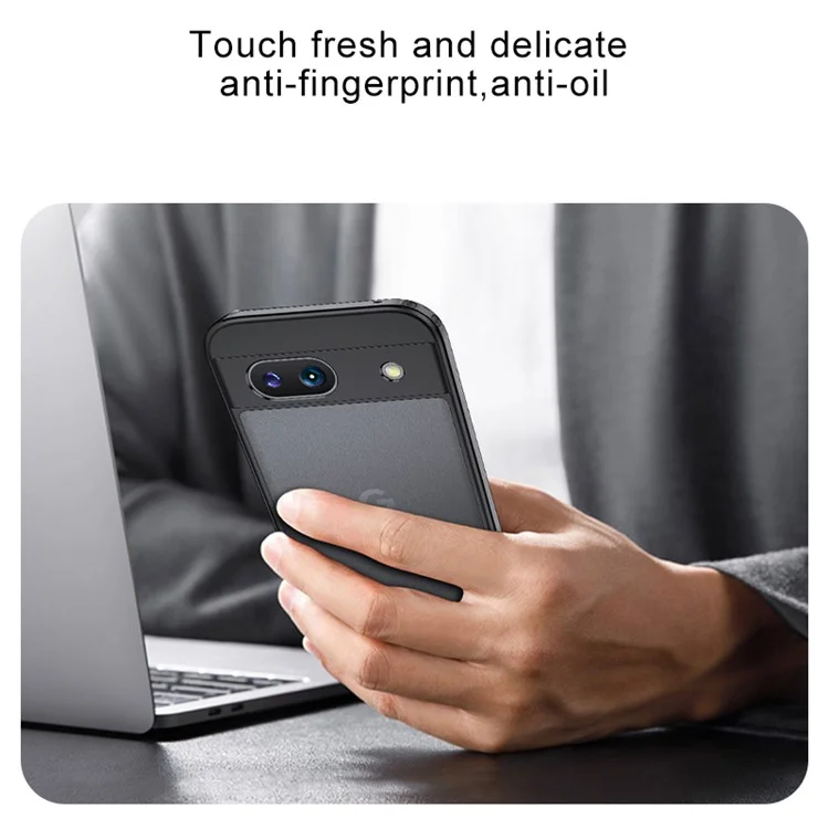 Pour Google Pixel 8a Case Hybrid Shockproof PC+TPU Phone Cover - Matte Black