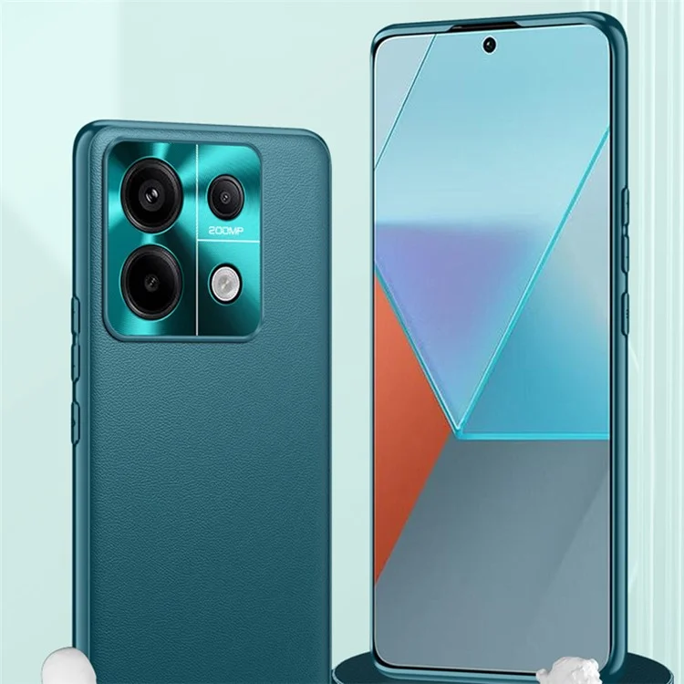 For Xiaomi Redmi Note 13 5G Case Anti-Scratch TPU+PU Leather+PC Phone Cover - Green
