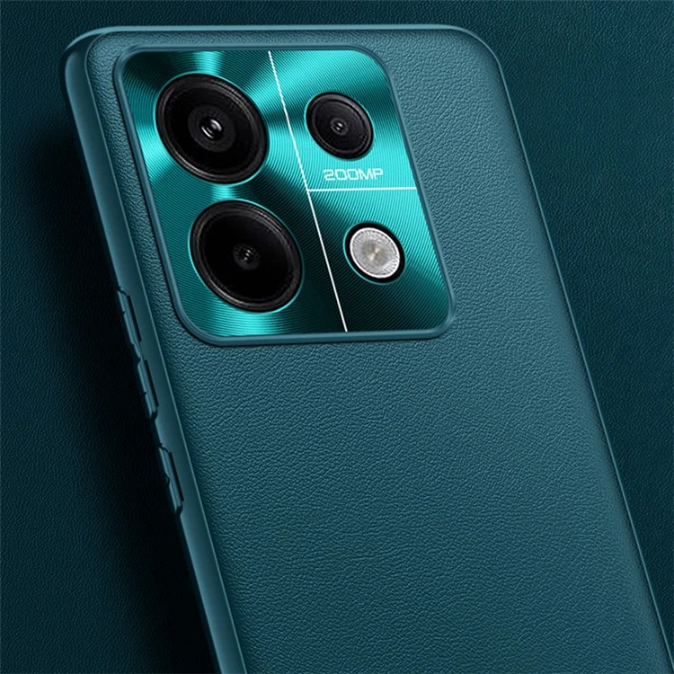 For Xiaomi Redmi Note 13 5G Case Anti-Scratch TPU+PU Leather+PC Phone Cover - Green