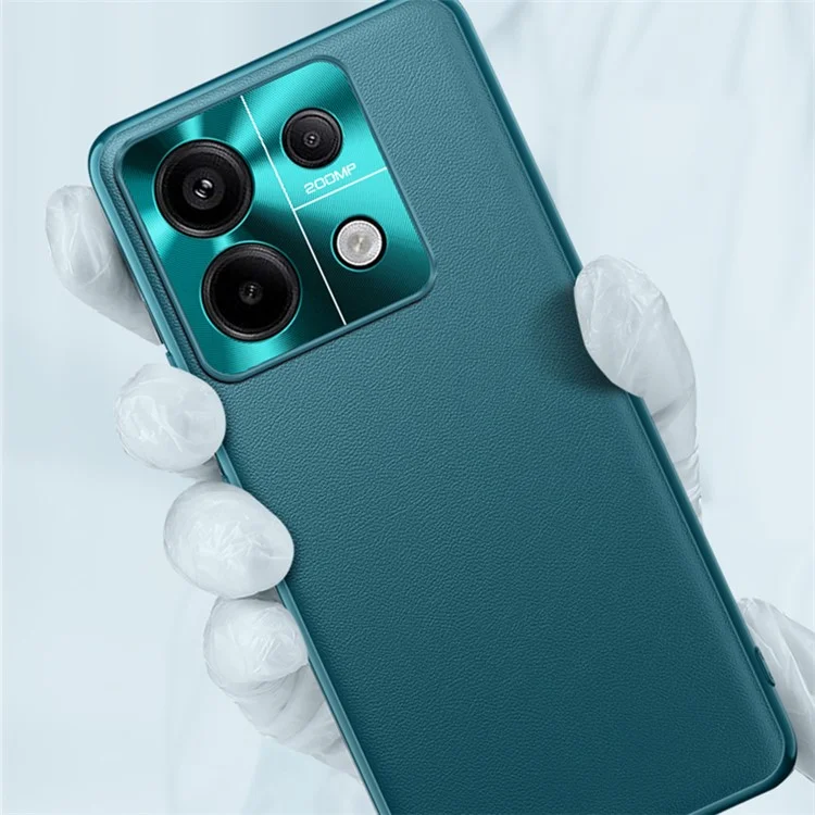For Xiaomi Redmi Note 13 5G Case Anti-Scratch TPU+PU Leather+PC Phone Cover - Green