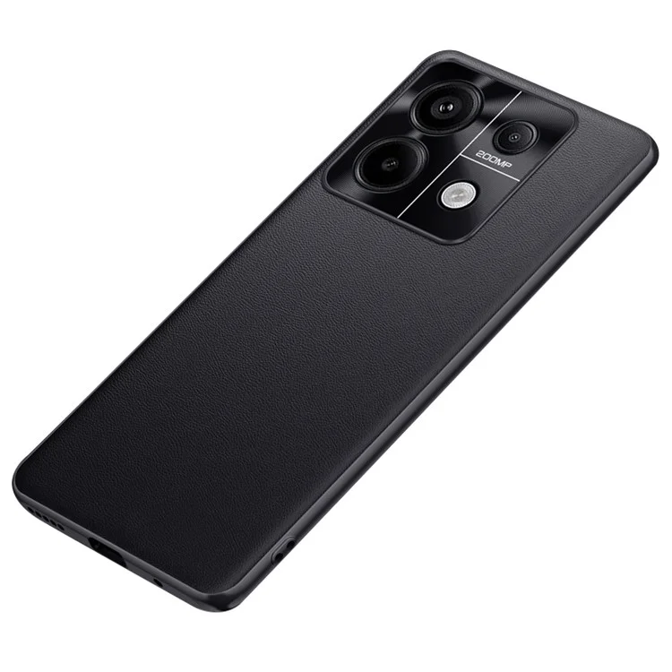 Para Xiaomi Redmi Note 13 Pro 5G / Poco X6 5G Caja de PC+TPU+PU de Cuero Antirasguños Smartphone Cubierta - Negro