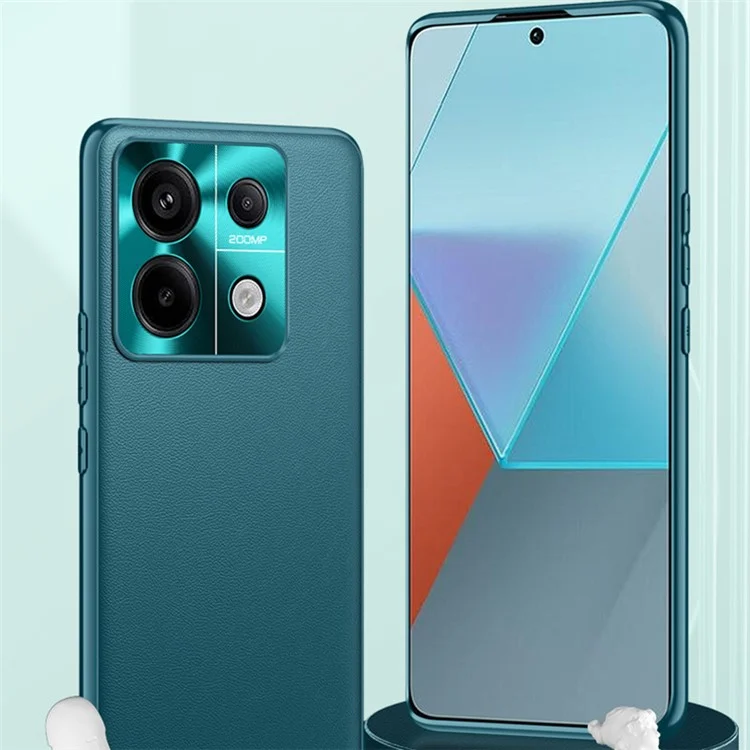 Para Xiaomi Redmi Note 13 Pro 5G / Poco X6 5G Caja de PC+TPU+PU de Cuero Antirasguños Smartphone Cubierta - Negro