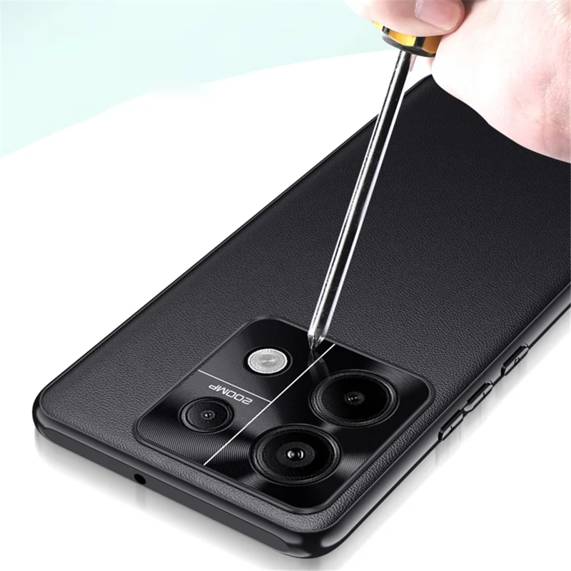 For Xiaomi Redmi Note 13 Pro 5G / Poco X6 5G Case PU Leather+TPU+PC Anti-Scratch Smart Phone Cover - Orange