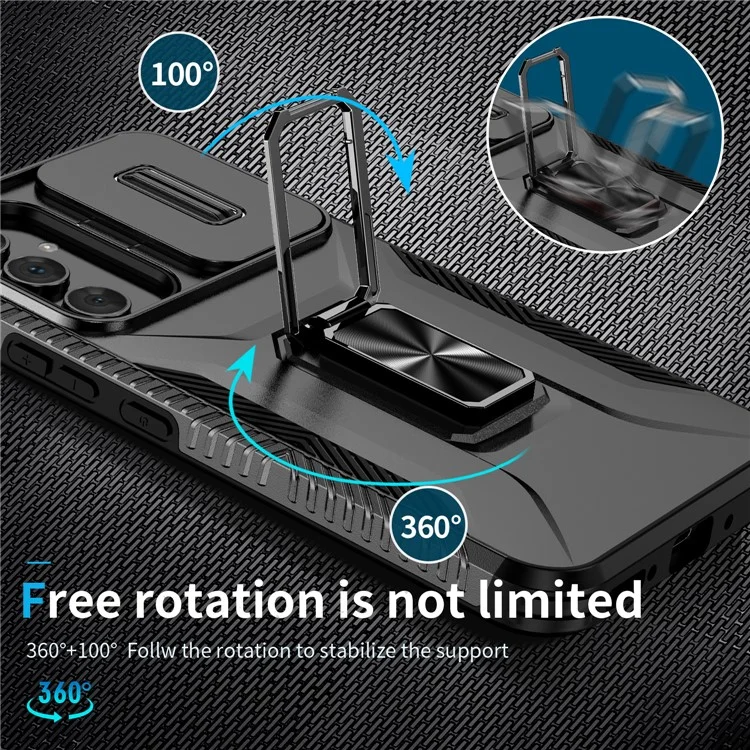 Funda para Samsung Galaxy A54 5G Slide Lens Protection Phone Kickstand Cover - Negro
