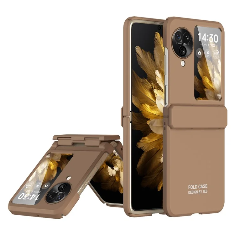 For Oppo Find N3 Flip 5G Case Anti-scratch Hard PC Phone Back Cover - Brown