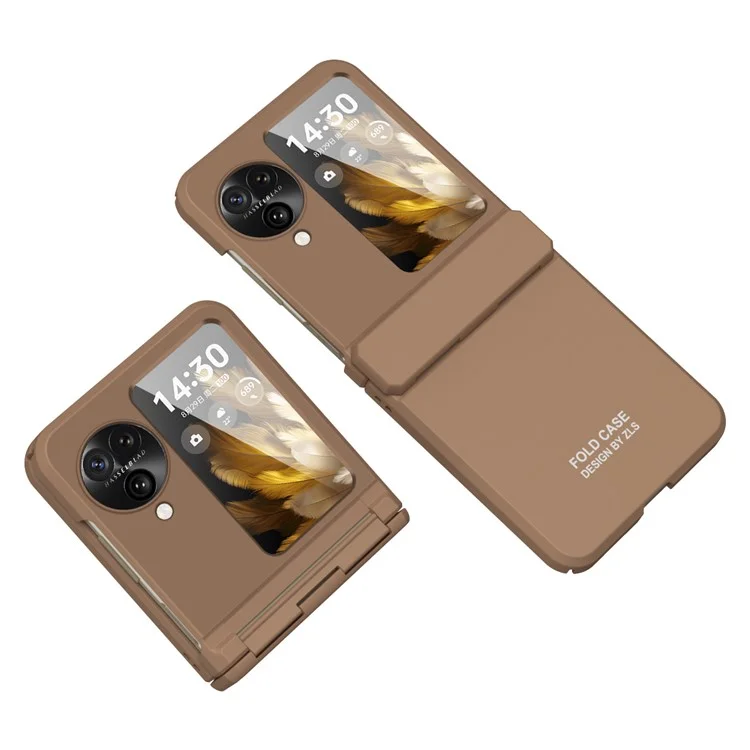 For Oppo Find N3 Flip 5G Case Anti-scratch Hard PC Phone Back Cover - Brown