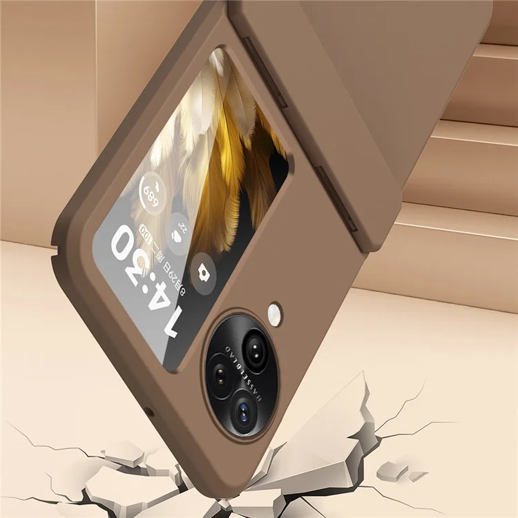For Oppo Find N3 Flip 5G Case Anti-scratch Hard PC Phone Back Cover - Brown