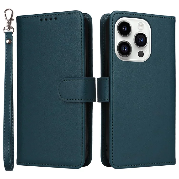 For iPhone 14 Pro Max Magnetic Case BETOPNICE Detachable PU Leather Phone Cover with Strap - Blue