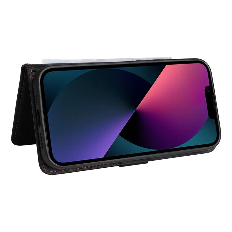 BETOPNICE 005 Coque pour iPhone 13 Étui détachable 2-en-1 en cuir avec porte-carte et dragenne - Noir