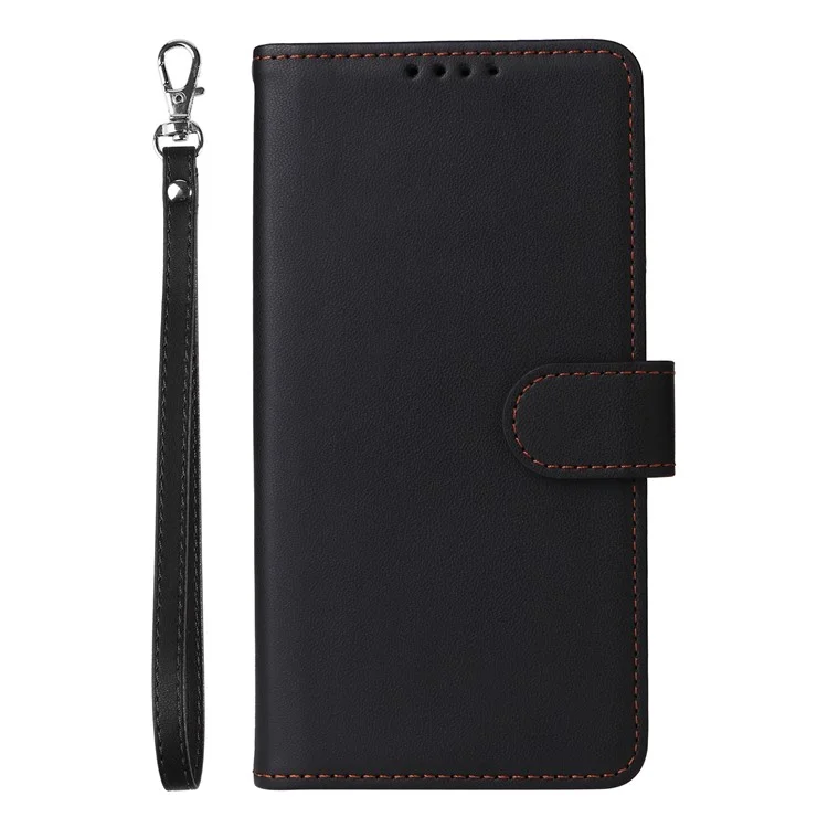 BETOPNICE 005 Coque pour iPhone 13 Étui détachable 2-en-1 en cuir avec porte-carte et dragenne - Noir