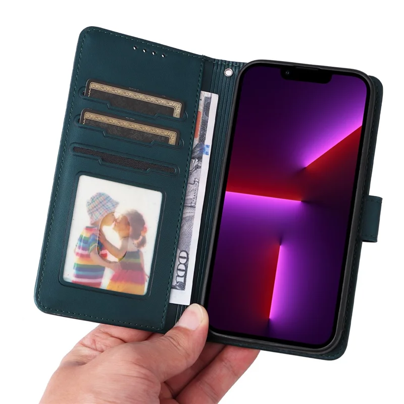 For iPhone 13 Pro Magnetic Case BETOPNICE Detachable PU Leather Phone Cover with Strap - Blue