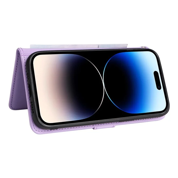 BETOPNICE 005 Capa Para iPhone 14 Pro Destacável 2 em 1 Folio de Couro PU Flip Shell - Roxo