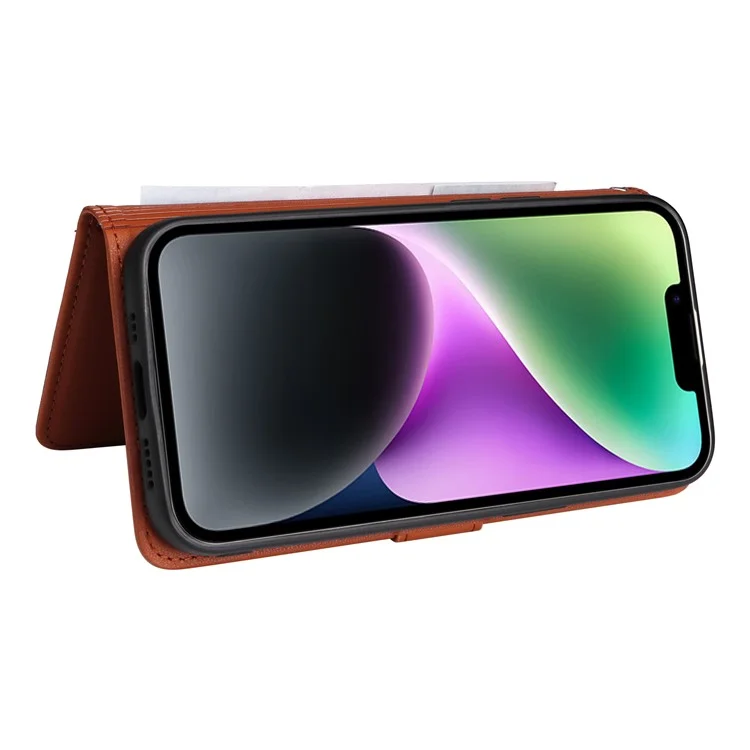 For iPhone 14 Plus Magnetic Case BETOPNICE Detachable PU Leather Phone Cover with Strap - Brown