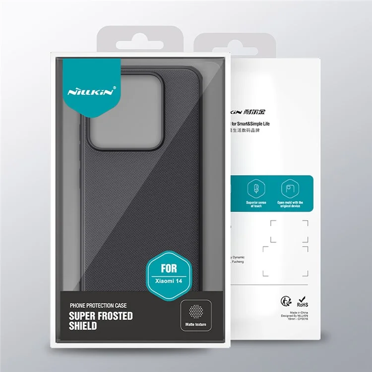 NILLKIN Super Frosted Shield Pro pour Xiaomi 14 PC+TPU Matte Cover Anti-Fingerprint Phone Case - Noir