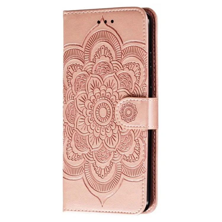 Para Samsung Galaxy A54 5G PU Leather Wallet Stand Phone Case Imprinting Phone Shell - Rose Gold