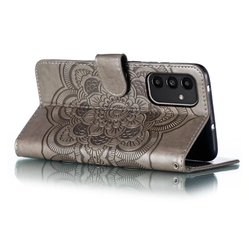 For Samsung Galaxy A54 5G PU Leather Wallet Stand Phone Case Imprinting Phone Shell - Grey