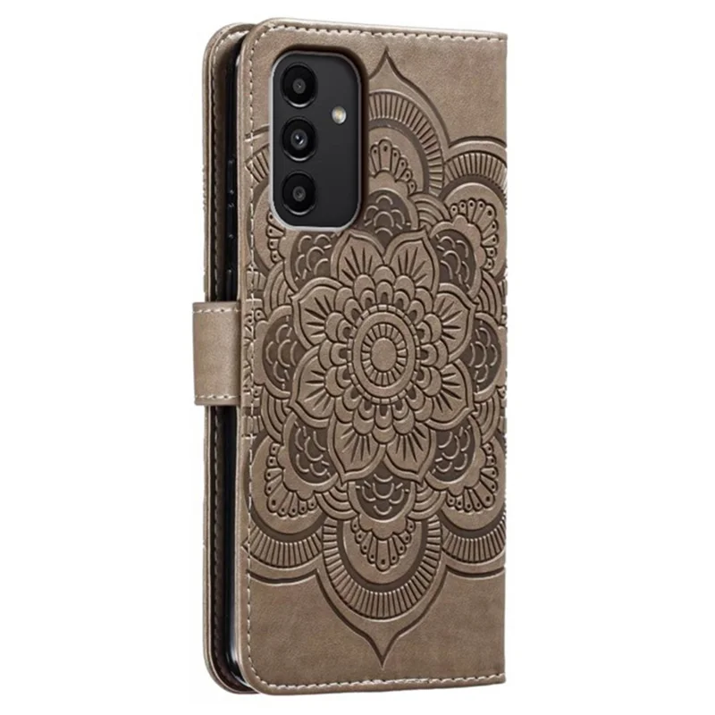 For Samsung Galaxy A54 5G PU Leather Wallet Stand Phone Case Imprinting Phone Shell - Grey