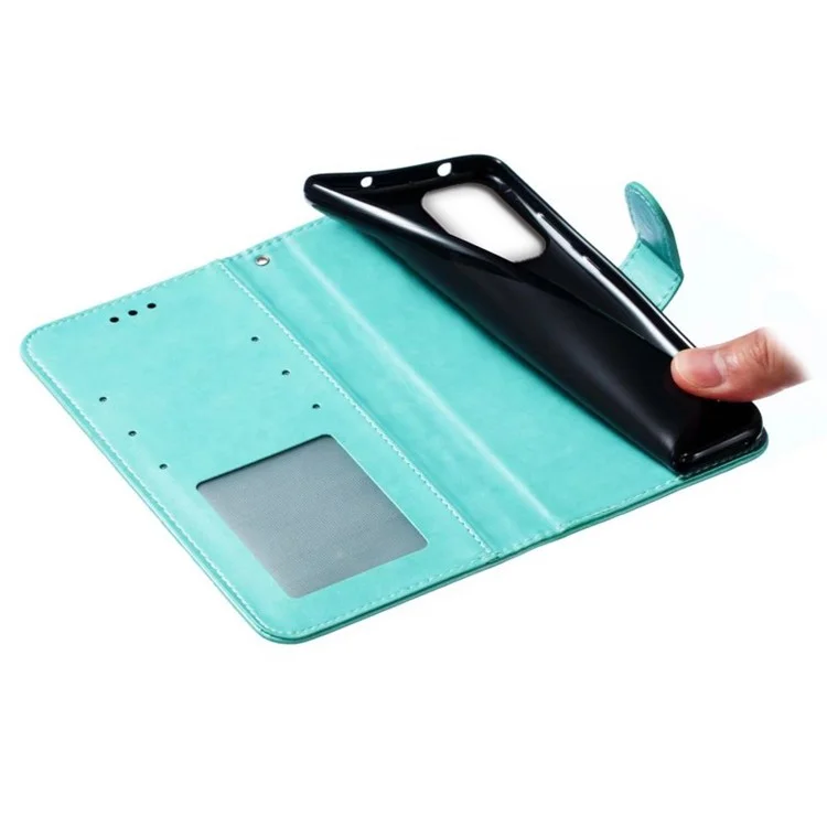 Phone Case for Samsung Galaxy A34 5G Stand Anti-drop Cover Imprinted PU Leather Wallet - Green