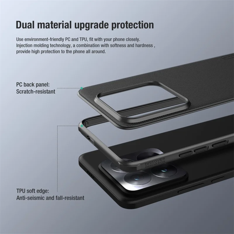 NILLKIN Super Frosted Shield Pro for Xiaomi 14 Pro Case Shockproof PC + TPU Matte Phone Cover - Blue