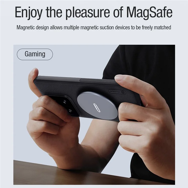 NILLKIN Frosted Shield Pro для чехла Xiaomi 14 Магнитный противоударный чехол из ПК+TPU - Черный