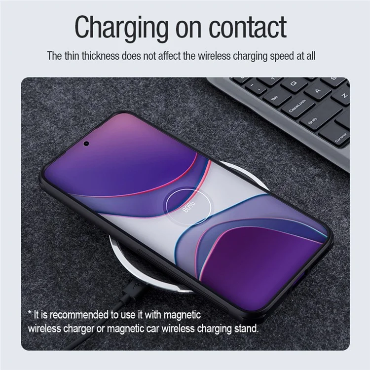 NILLKIN Frosted Shield Pro для чехла Xiaomi 14 Магнитный противоударный чехол из ПК+TPU - Черный