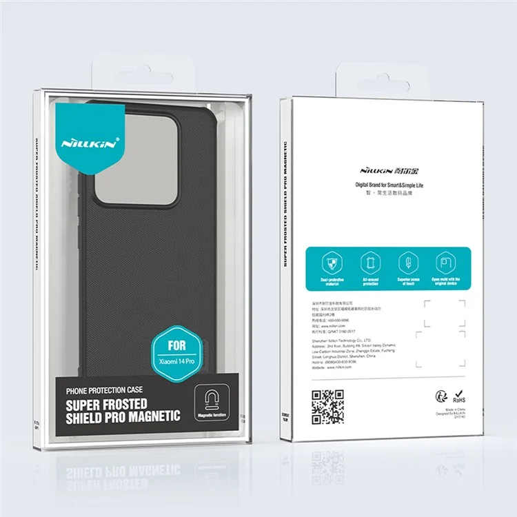 NILLKIN Frosted Shield Pro for Xiaomi 14 Pro Case Fall Proof PC+TPU Magnetic Phone Cover - Green