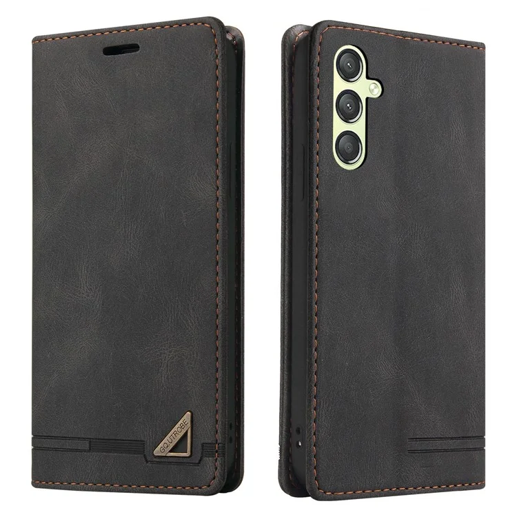 GQ.UTROBE 008 Series Para Samsung Galaxy A24 4G (162,1 x 77,6 x 8,3 mm) Capa RFID Blocking Capa de Telefone em Couro PU - Preto