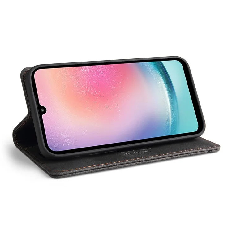 GQ.UTROBE 008 Series Para Samsung Galaxy A24 4G (162,1 x 77,6 x 8,3 mm) Capa RFID Blocking Capa de Telefone em Couro PU - Preto