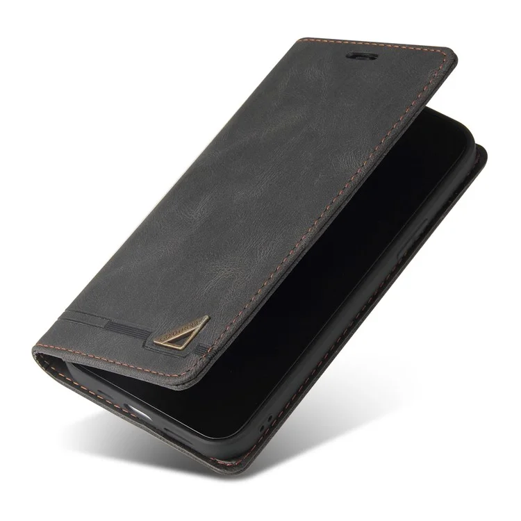 GQ.UTROBE 008 Series Para Samsung Galaxy A24 4G (162,1 x 77,6 x 8,3 mm) Capa RFID Blocking Capa de Telefone em Couro PU - Preto