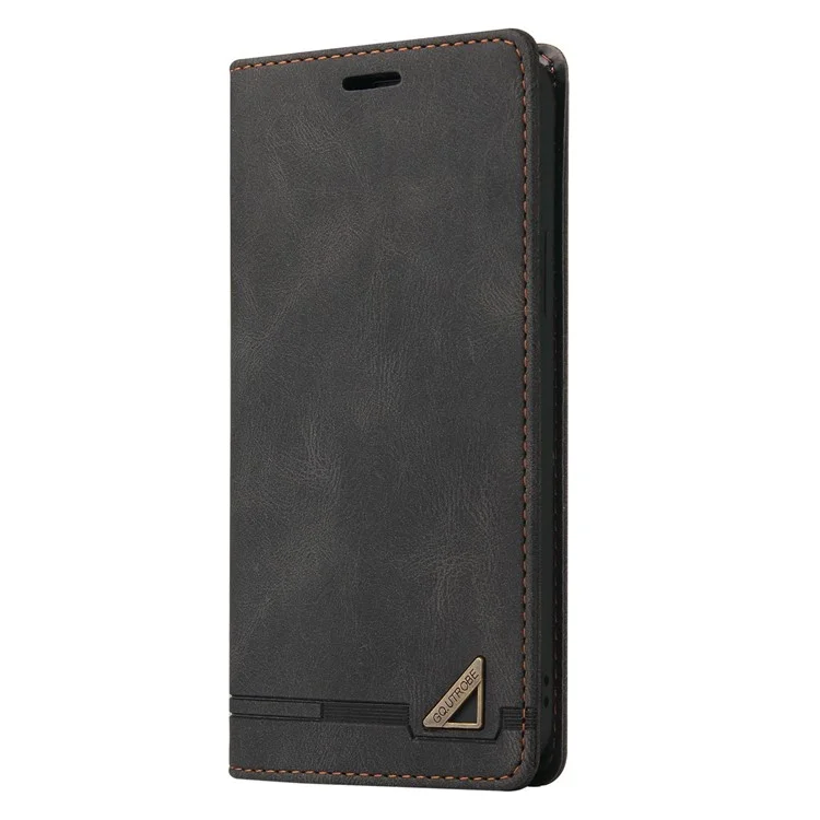 GQ.UTROBE 008 Series Para Samsung Galaxy A24 4G (162,1 x 77,6 x 8,3 mm) Capa RFID Blocking Capa de Telefone em Couro PU - Preto