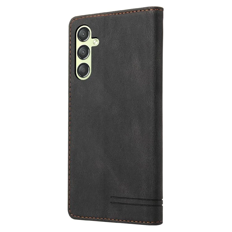 GQ.UTROBE 008 Series Para Samsung Galaxy A24 4G (162,1 x 77,6 x 8,3 mm) Capa RFID Blocking Capa de Telefone em Couro PU - Preto