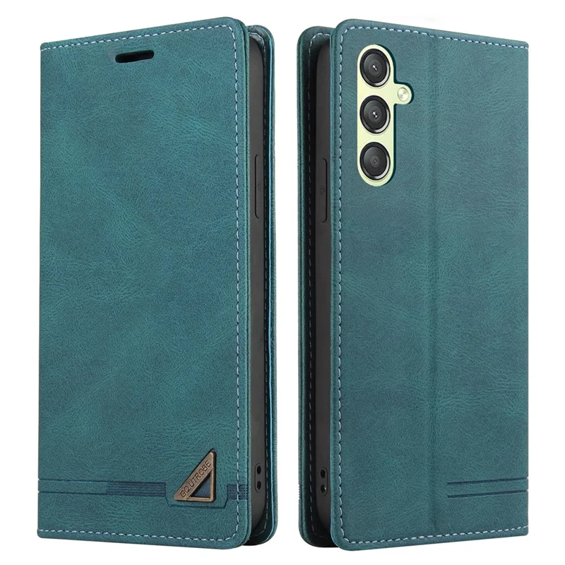 GQ.UTROBE 008 Series For Samsung Galaxy A24 4G (162.1 x 77.6 x 8.3mm) Case RFID Blocking PU Leather Phone Cover - Blue