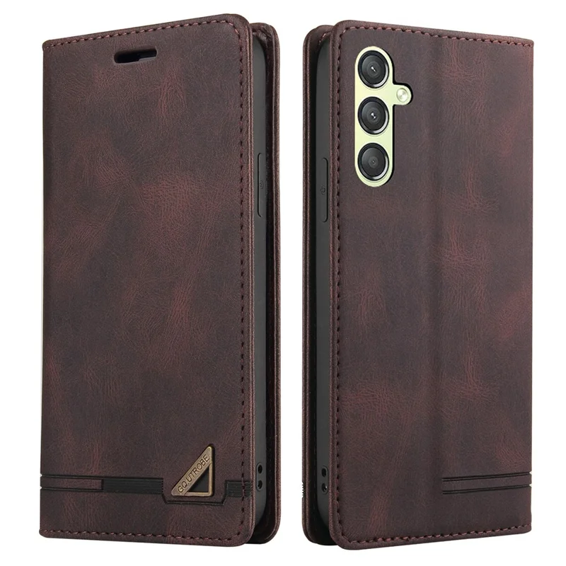 GQ.UTROBE 008 Series For Samsung Galaxy A24 4G (162.1 x 77.6 x 8.3mm) Case RFID Blocking PU Leather Phone Cover - Coffee
