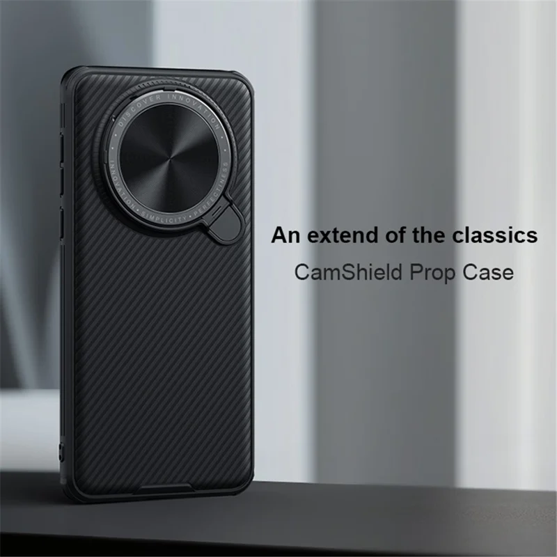 NILLKIN CamShield Prop Series for Huawei Mate 60 Case Kickstand Lens Lid PC+TPU Phone Cover - Black