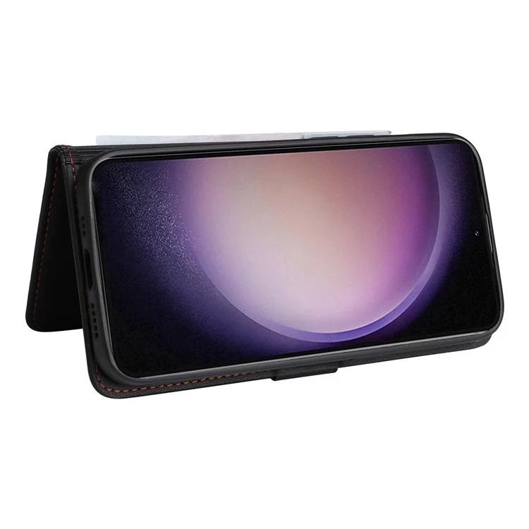 BETOPNICE 005 Abnehmbare Hülle für Samsung Galaxy S23 Case PU Leder Handyhülle - Schwarz