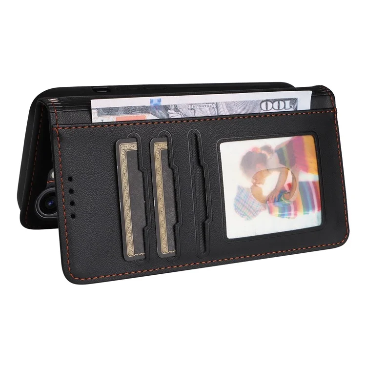 BETOPNICE 005 Abnehmbare Hülle für Samsung Galaxy S23 Case PU Leder Handyhülle - Schwarz