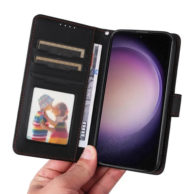 BETOPNICE 005 Abnehmbare Hülle für Samsung Galaxy S23 Case PU Leder Handyhülle - Schwarz