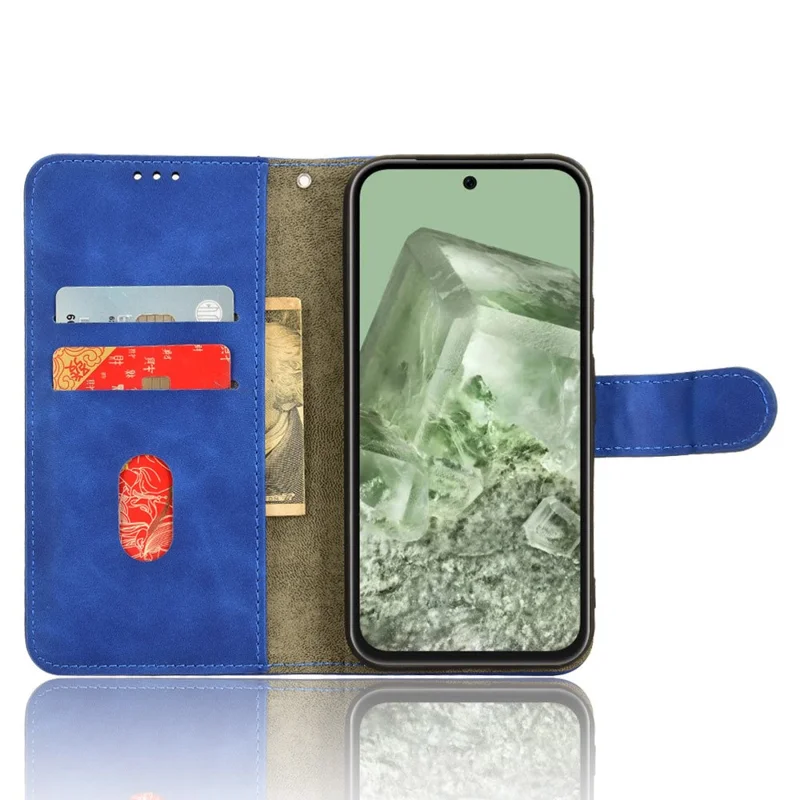 Capa de Telefone para Google Pixel 8a, de Couro PU, à Prova de Choque e com Carteira - Azul