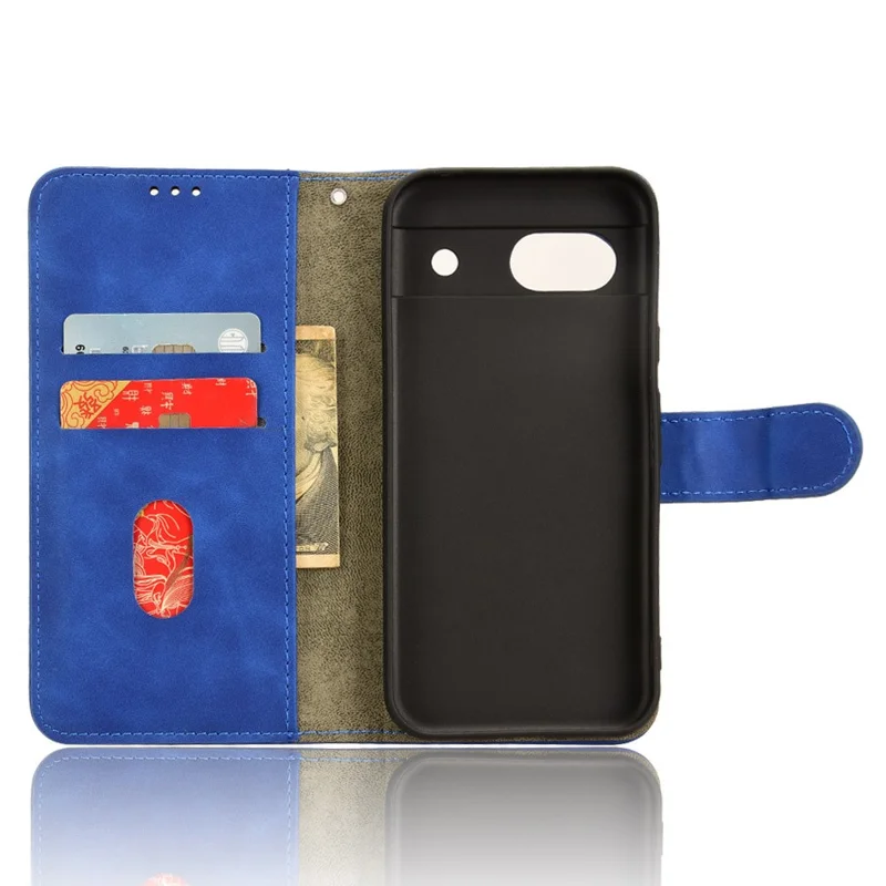 Capa de Telefone para Google Pixel 8a, de Couro PU, à Prova de Choque e com Carteira - Azul