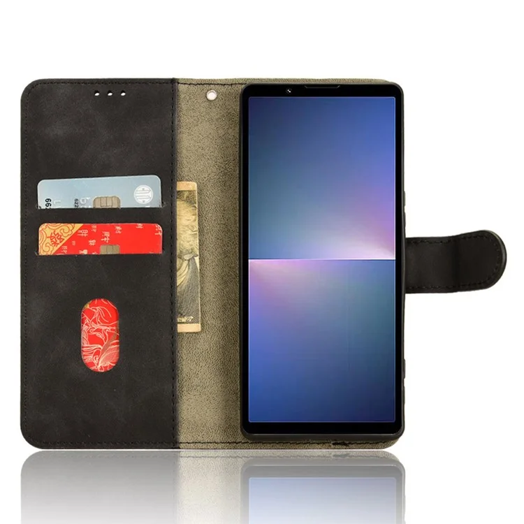 Para Sony Xperia 5 V Case Shockproof PU Leather Wallet Flip Mobile Phone Cover - Preto