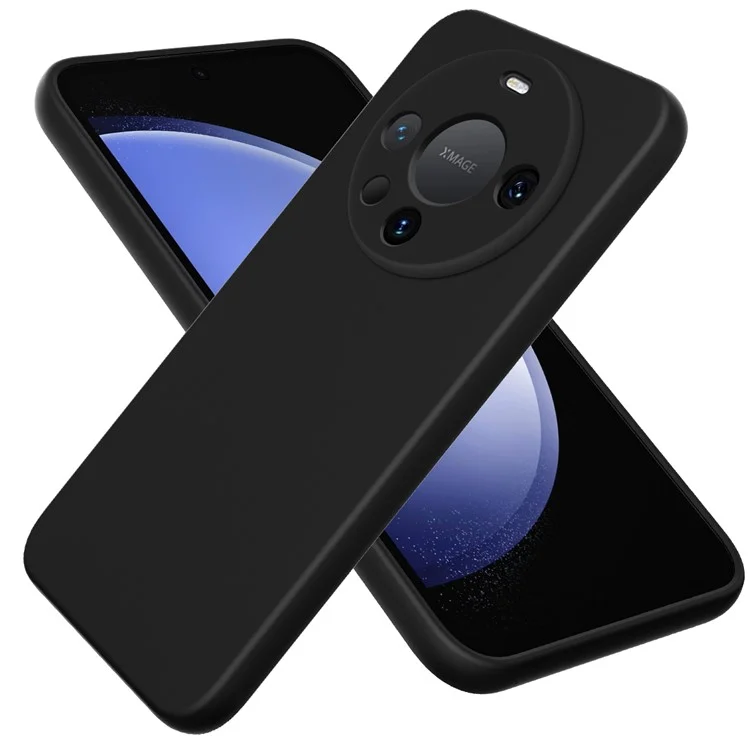 Flüssigsilikon-Handyhülle für Huawei Mate 60 Pro+ Case Schlanke Handyhülle mit Trageriemen - Schwarz