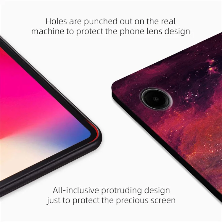 Für Samsung Galaxy Tab A9 Case Pattern Printing Stand PU Leder Stand Tablet Hülle - Smaragd Marmor