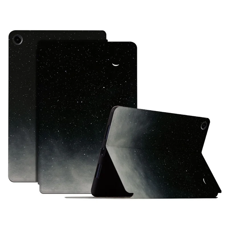 Para Samsung Galaxy Tab A9+ Case PU Leather Stand Pattern Printing Stand Tablet Shell - Crescent