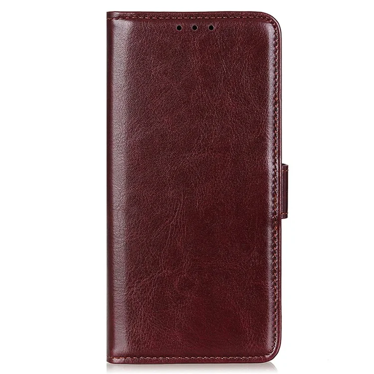 Pour le Xiaomi 14 Case Crazy Horse Texture Phone Cover Magnetic Clasp PU Leather Wallet Shell - Marron