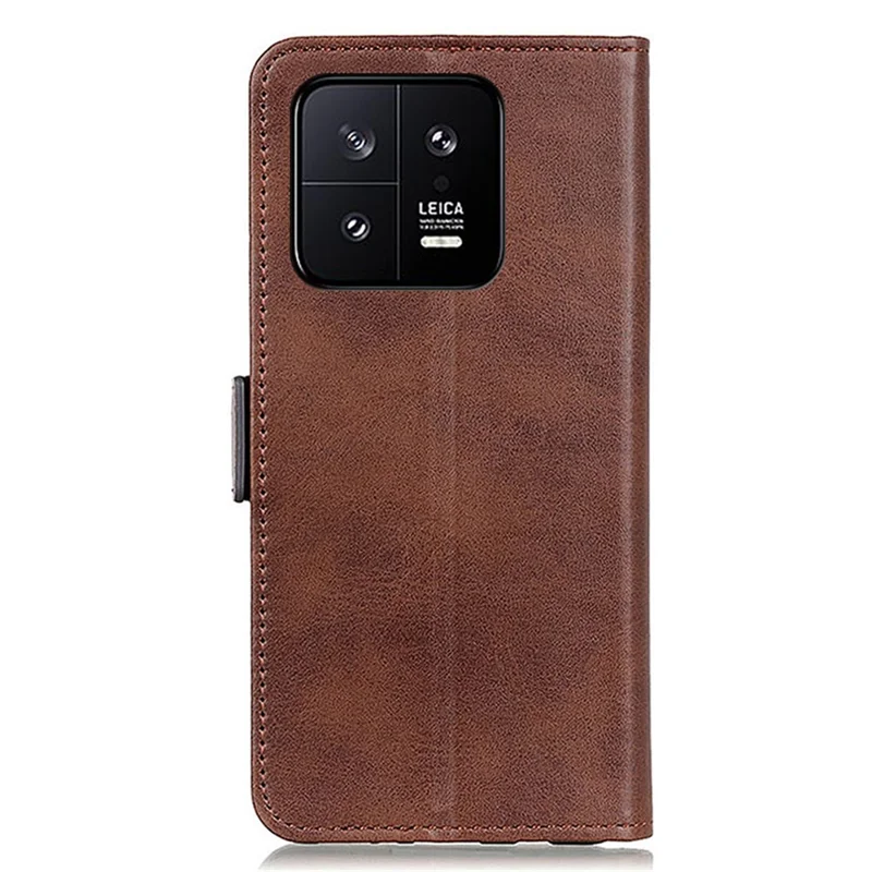 For Xiaomi 14 Case Foldable Stand Phone Cover TPU +PU Leather Wallet - Brown