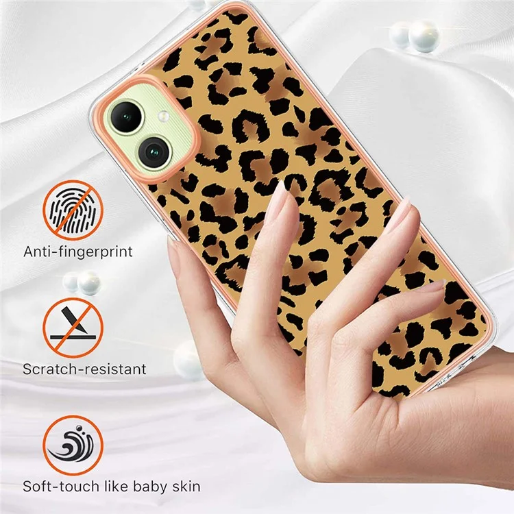 YB IMD Series-19 Style-D Para Samsung Galaxy A05 4G Case Pattern Soft 2.0mm TPU Phone Cover - Leopard Print