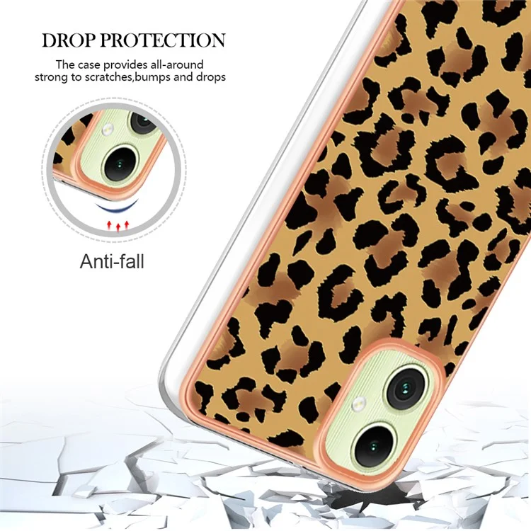 YB IMD Series-19 Style-D Para Samsung Galaxy A05 4G Case Pattern Soft 2.0mm TPU Phone Cover - Leopard Print